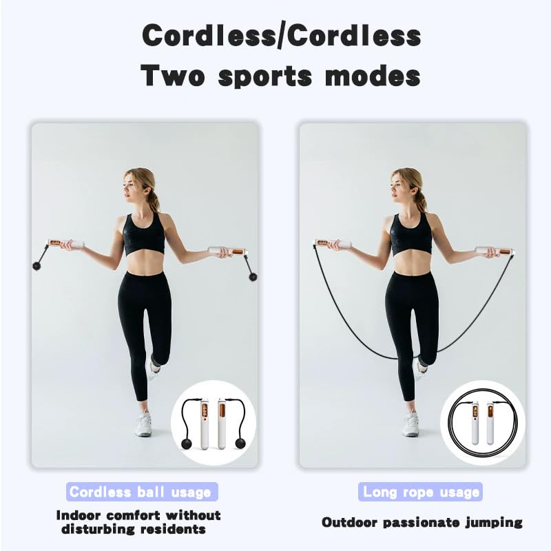 SDKGENU Jump Rope - Jump Rope for Men, Weighted Jump Rope, Jump Rope for Women, Adjustable Length, Smart App, LCD Counter,...