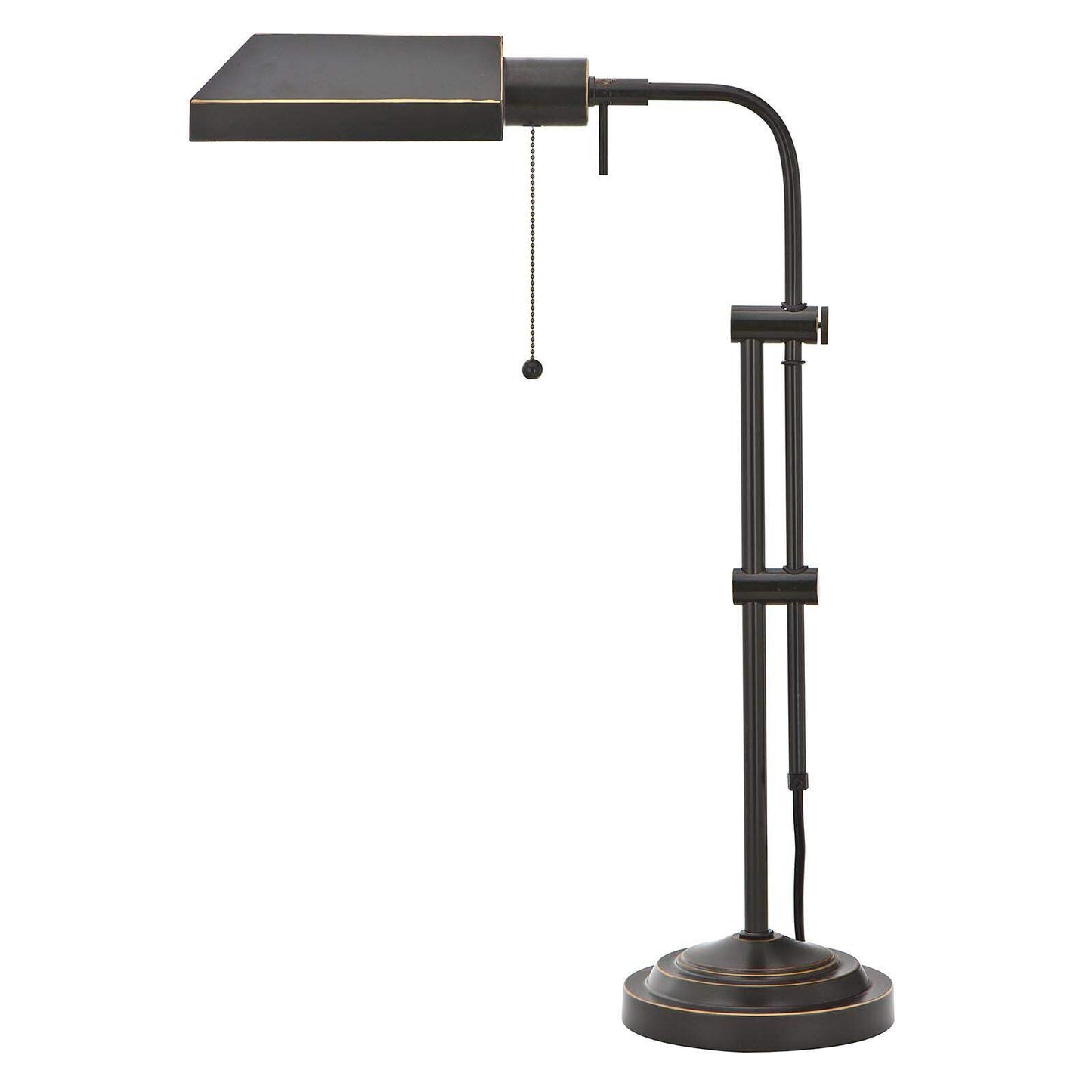 Homeroots Bronze Metal Adjustable Table Lamp, 26 X 7 X 16 In., Rectangular Shade, Model 524647