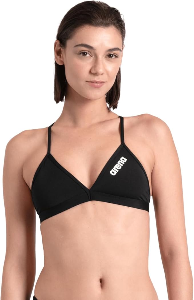 ARENA Women’s Team Solid Swim Top Tie Back Athletic Bikini Top Only Competitive Swimming Training Ladies Bathing Suit