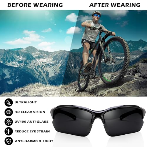GGSTDDUP 4 PACK Polarized Sport Sunglasses for Women Men UV Protection,Running Cycling Fishing Sunglasses Outdoor