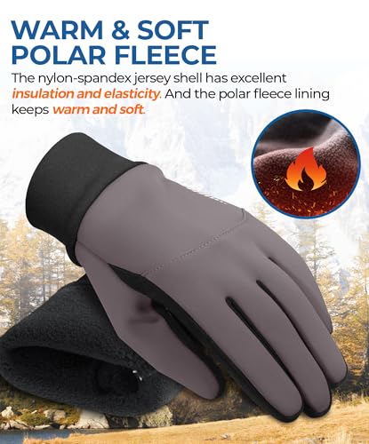 rivmount Water-Resistant Winter Gloves Touch Screen, Women Men Thermal Warm Gloves Suit for Cold Weather Running, Cycling,...
