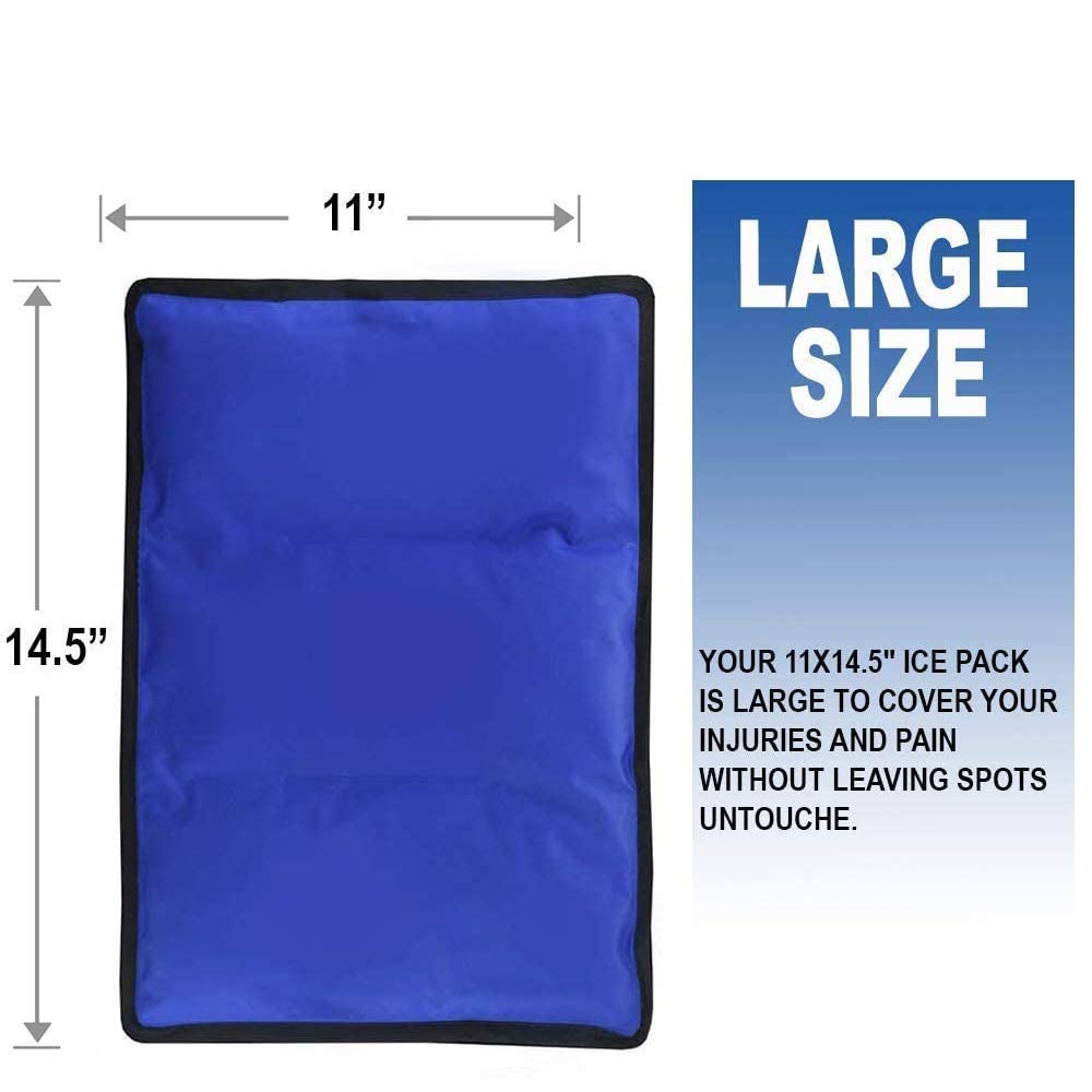 Ice Pack for Injuries Reusable, Soft Gel Flexible - (Large: 11"x14.5") for Hip, Shoulder, Knee, Back - Comfy Cold Pack Compress for Swelling, Bruises, Surgery (Lavender, 1 Pack)