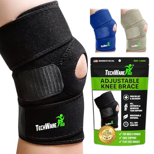 TechWare Pro Knee Brace Support - Knee Braces for Knee Pain. Relieves ACL, LCL, MCL, Meniscus Tear, Arthritis, Tendonitis ...