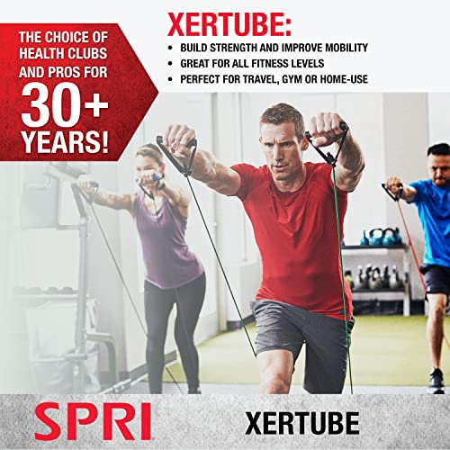 SPRI Xertube Resistance Bands with Handles – All Exercise Cords Sold Separately with Home Gym Workout Fitness Door Anchor ...