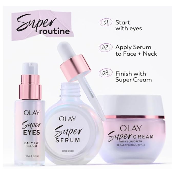 Olay Super Serum - Niacinamide, Vitamin C & E, Collagen Peptide, AHA - 5-in-1 Skin Care Benefits for Face - Healthy Glow, Brightening, Hydrating, Smoothing, Firming, Evens Tone, Anti-Aging, 1.7 Oz