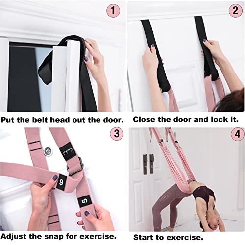 Tchrules Leg Stretcher Strap, Backbend Training Belt with Door Anchor, Flexibility Trainer Stretching Equipment Assist Str...