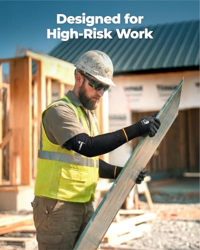 toolant ANSI A9 Cut Resistant Arm Sleeves, Arm Protectors for Thin Skin and Bruising, Arm Guards for High Risk Work, for C...