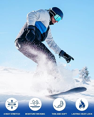 Runhit Mens Thermal Underwear Set：Fleece Lined Long Johns for Men Thermal Shirts and Pants Base Layer Cold Weather Thermals