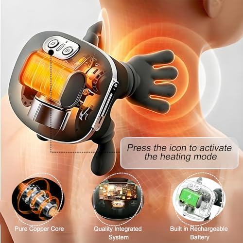 DrVibro Neck Massager, Shiatsu Neck and Back Massager with Heat, 4D Kneading Simulated Human Hand Design Electric Deep Tis...