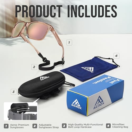AEROX Oversized Polarized Sunglasses for Running, Cycling, Golf, and Driving - UV Protection Sports Glasses for Men, Women
