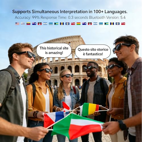 Blackview Smart Glasses, Polarized Bluetooth Sunglasses with Speaker, Voice Control, UV Protection, Anti Blue Light Lens