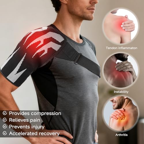 STABLIX Shoulder Brace, Rotator Cuff Support Brace for Pain Relief, Shoulder Sleeve for Preventing Strains and Dislocatio...