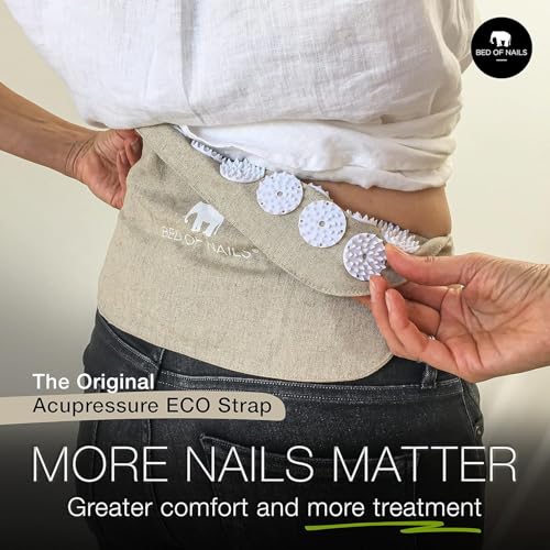 BED OF NAILS Original Premium Comfortable ECO Acupressure Mat Strap Wrap, 1,848 Acupuncture Pressure Points, On The Go Bac...