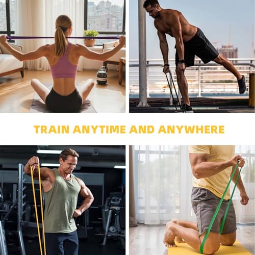 Exercise Bands，Set of 5 Resistance Bands & Finger Exerciser for Working Out,Pull Up Bands Set,at Home Workout Equipment,Wo...