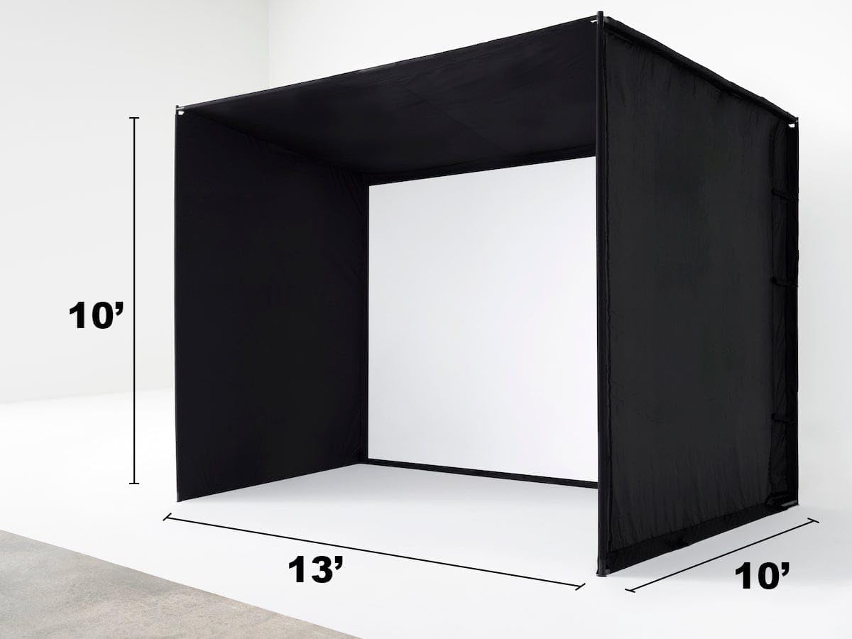 SkyTrak ST MAX Golf Simulator Ultimate Studio Package – Dual Radar & Photometric Launch Monitor with Speed Training, Impact Screen, HD Projector, Hitting Mat & Enclosure for Home or Garage
