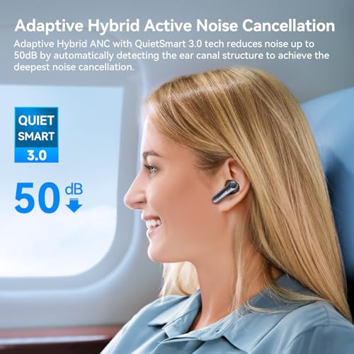 EarFun Air Pro 4 Adaptive Hybrid Noise Canceling Wireless Earbuds, Qualcomm Snapdragon Sound, aptX™ Lossless, 6 Mics AI CV...
