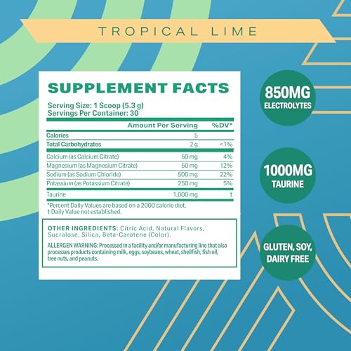 Podium Nutrition Training Salt + Electrolytes Powder, Tropical Lime, Post Workout Hydration & Muscle Recovery Support, Ele...