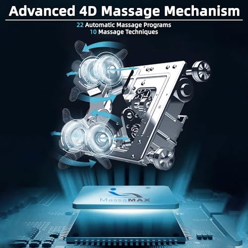 MassaMAX A580 2026 4D Massage Chair for Big & Tall People Full Body Massage Up to 6'10" & 500 lbs, Yoga Stretch, AI Voice ...