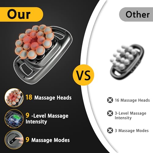 HYUVCX 18 Head Massage Gun Set, Massage Gun Deep Tissue Portable with 9 Modes 9 Intensities, Massager for Legs, Waist, Nec...