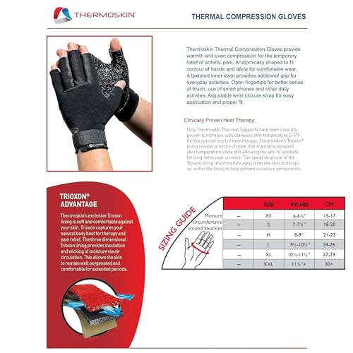 thermoskin Arthritis Compression Gloves, 1 Pair