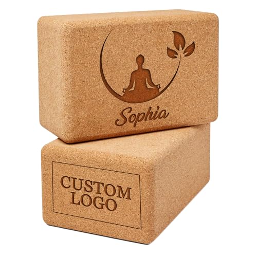 Personalized Yoga Blocks Yoga Gift 2 Pack with Custom Design or Logo, Exercise blocks Yoga Blocks Soft Non-Slip for Pilate...