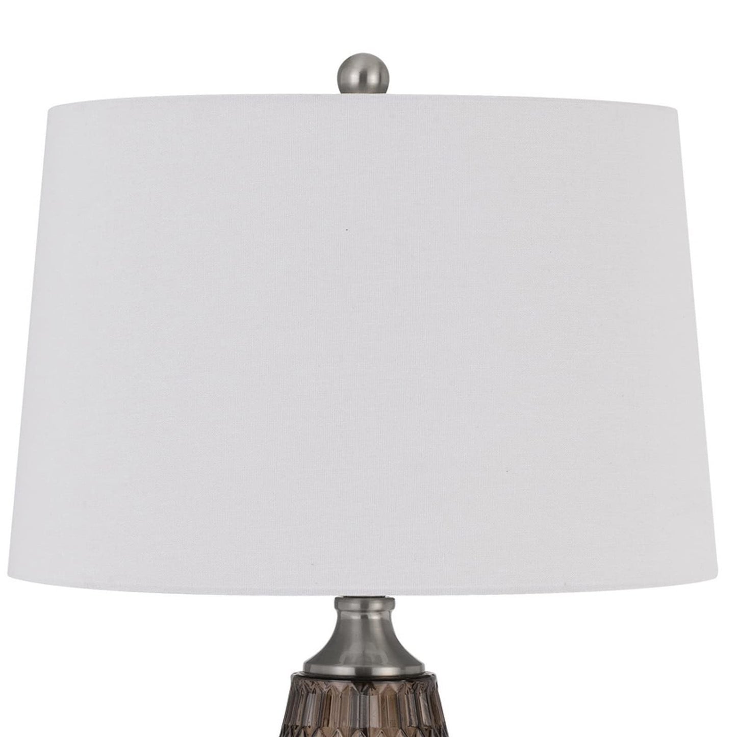 Benzara Glass Table Lamp with Dimmer, Geometric Base, 31 in., Brown, Model BM272317