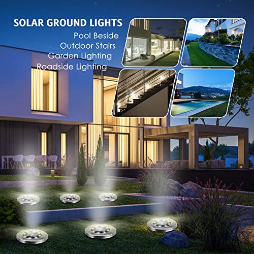 OULONGER Solar Lights Outdoor Waterproof,12Pack Durable Solar Ground Lights for Landscape Lighting, Decorative Disk Lights...