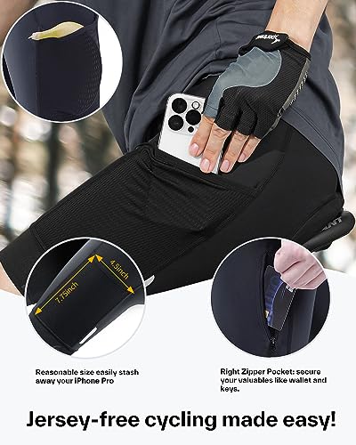 Sportneer Padded Bike Shorts for Men - 4D Padding Mens Bicycle Cycling Biking Clothing Shorts, Breathable and Absorbent
