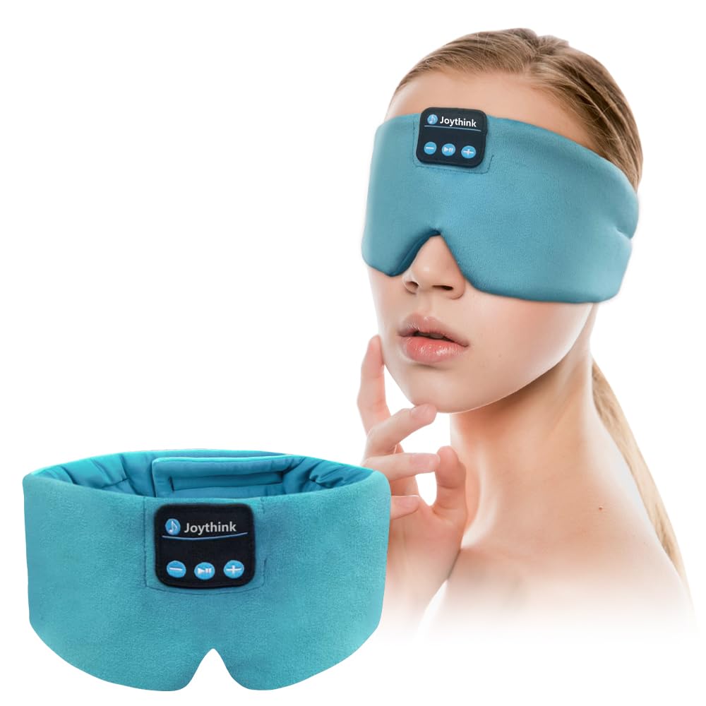 Joythink Sleep Headphones Bluetooth Sleep Mask Silk Kids Children Wireless Headband Headphones for Sleeping Travel Adjustable Sleeping Eye Mask with Thin Speaker