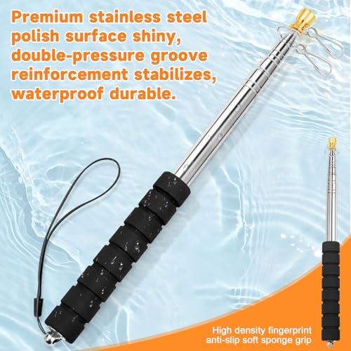 Portable Handheld Flag Pole for Carrying, 8.2Ft/2.5M Stainless Steel Telescopic Hand Held Carry Flag Pole, Telescoping Tou...