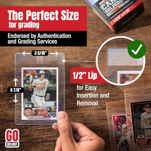 Semi Rigid Card Holders for PSA, SGC, BGS, CSG Grading – 100 Bundle - Baseball Card Sleeves - 50 Card Holders for Trading ...