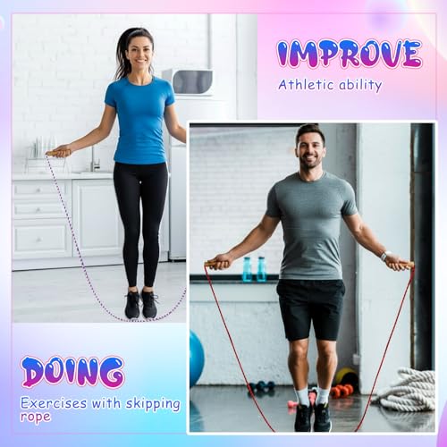 Aoriher Jump Ropes for Kids Adjustable 7 ft Cotton Skipping Ropes with Wooden Handle for Students Fitness Outdoor Exercise...