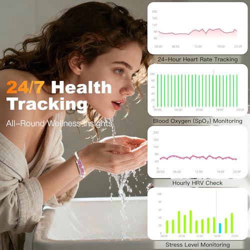 RIFESI Smart Bracelet for Women, Valentine's Day Gifts, Health Activity Fitness Trackers, 24/7 Heart Rate, HRV, Blood Oxyg...