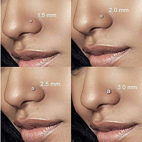 MODRSA Nose Studs 18 Gauge Nose Rings Studs Corkscrew Nose Rings Nose Ring Studs Nose Studs 18g Stainless Steel Nose Stud Screw
