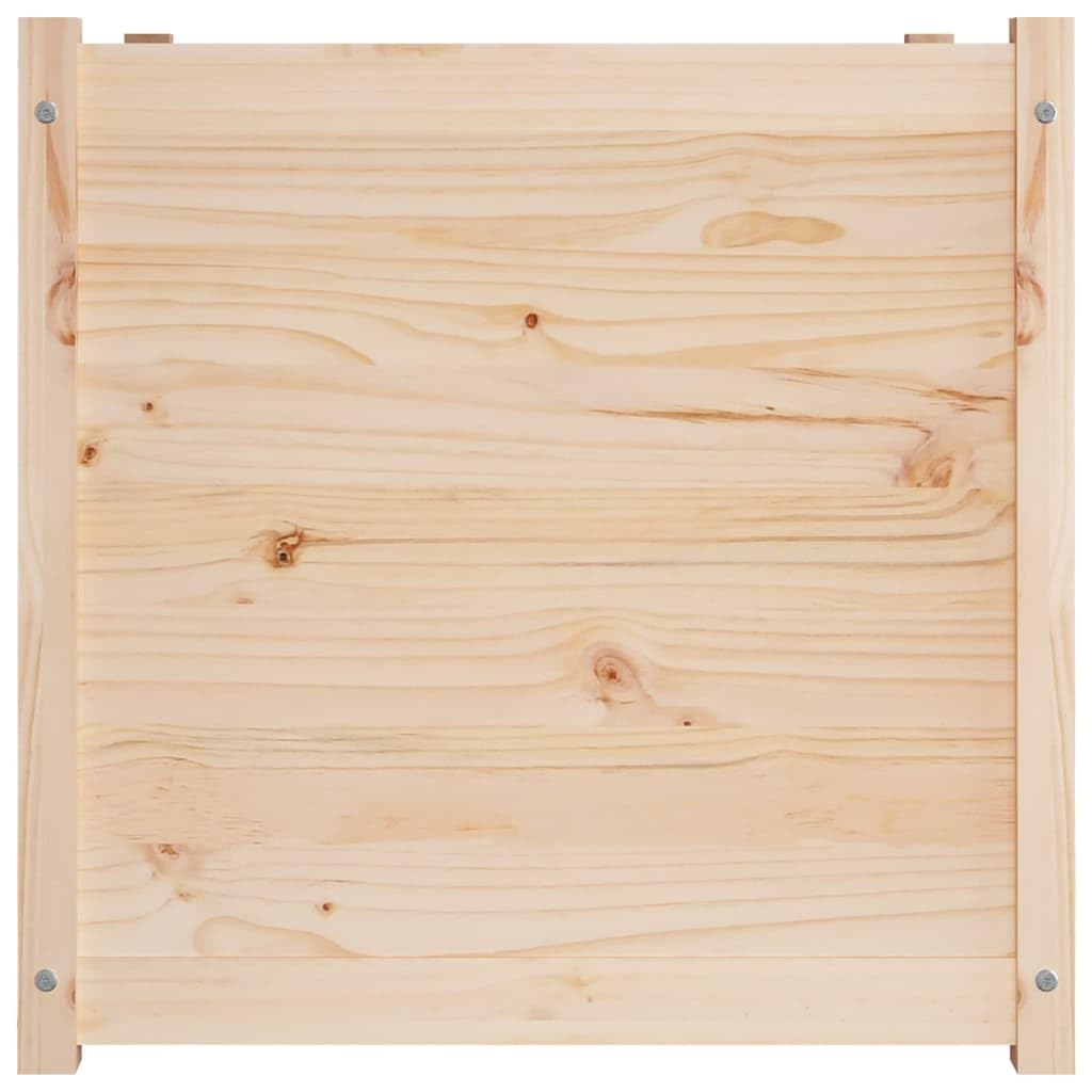 YITHOPI Rustic Solid Pine Garden Planter Box, 27.6 Inch Square Outdoor Wooden Flower Pot for Balcony Herb Vegetable Gardening