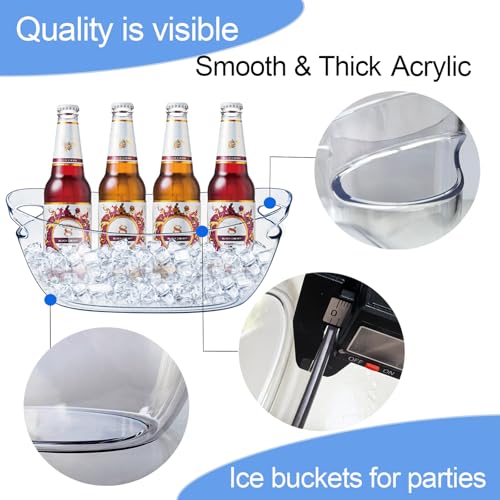 Emycool Ice Bucket, 5.5L Large Ice Buckets for Parties and Freezer, Plastic Beverage Tub for Cocktail Bar with Scoops for ...