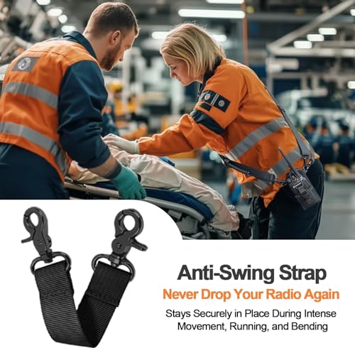 Levowin 2 Pack Firefighter Radio Strap and Holder with Sway Strap Bundle Set, Adjustment Ability and Mic Holder, Holds Wal...