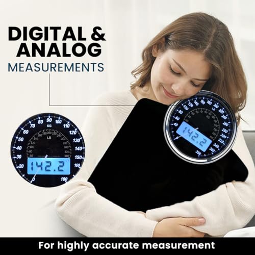 EILISON Highly Advance 2-in-1 Digital & Analog Weighing Scale for Body Weight-400lbs, 4 High Precison GX Sensor Accurate, ...