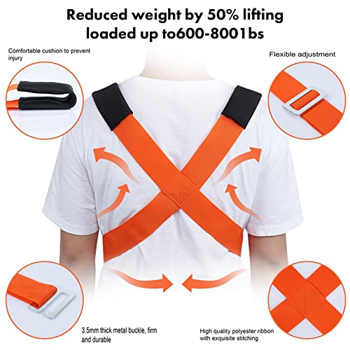 Moving Straps Lifting（Padded） one Person 2-Person Lifting and Moving System Appliance,for Harness Moving Mattress Couch Fu...