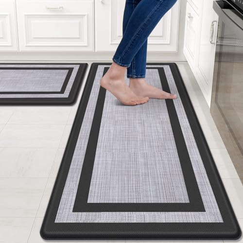Mattitude Kitchen Mats Set of 2，Cushioned Anti-Fatigue Non-Skid Rug Sets Ergonomic Comfort Standing Mat for Kitchen, Floo...