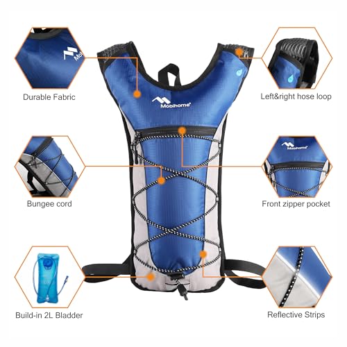 Mobihome Hydration Backpack & 2L Leak Proof Water Hydration Bladder,Lightweight Running Backpack & Hydration Pack, Runnin...