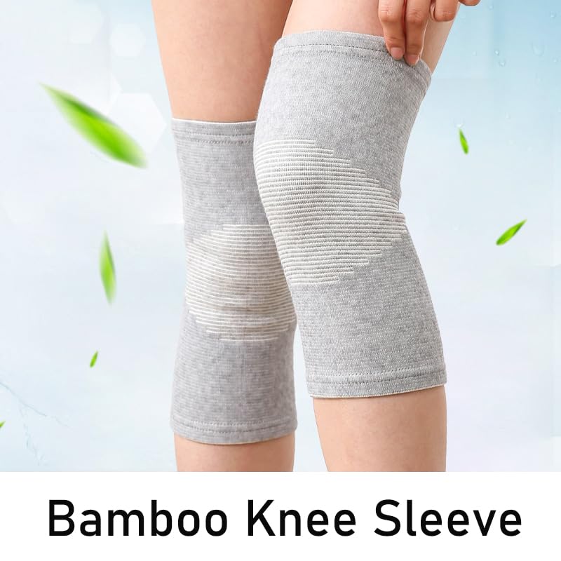 Bamboo Charcoal Knee Sleeve - Bamboo Knee Brace Bamboo Compression Knee Sleeve -Elastic Warm Knee Brace Bmboo Knee Sleeve ...