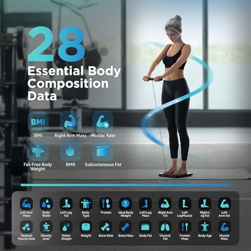 Posture Scale for Body Weight and Fat, Digital Bathroom Scale BMI Weighing Bluetooth Body Fat Scale, 8 Electrode Smart Bod...