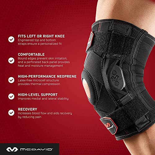 McDavid Hinged Knee Brace for Men and Women, Knee Brace with Side Stabilizers, Knee Compression Sleeves and Stability Stra...
