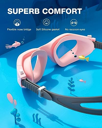 ZIONOR Kids Swim Goggles, G1MINI SE Anti-fog Swimming Goggles for Kid Child 6-14