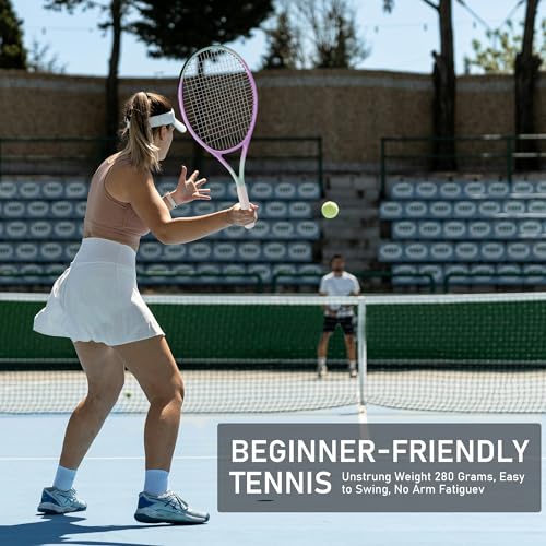 OGEENIER 27" Tennis Racket Set for Adults, Pre-Strung Tennis Racquets for Beginners, 2-Player Recreational Tennis Set with...