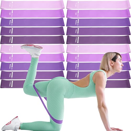 Deekin 20 Pcs Resistance Bands for Women Men 10-115 Lbs 5 Different Resistance Levels Loop Exercise Bands for Leg Working Gym
