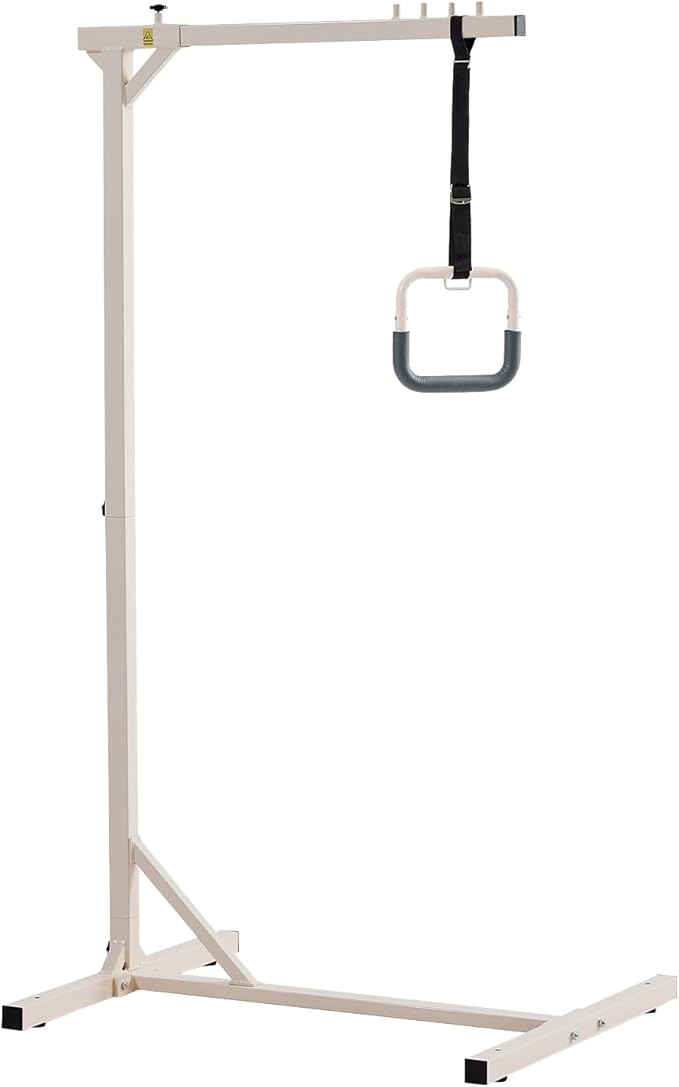 VEVOR Trapeze Bar for Bed Mobility, Heavy-Duty Steel Free Standing Trapeze Bar 250 LBS Weight Capacity, Hospital Bed Pull ...