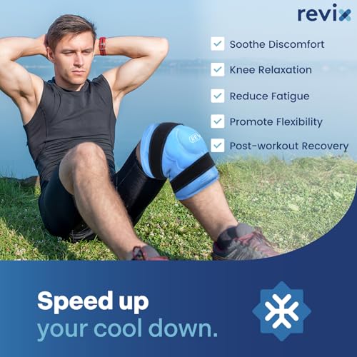 REVIX 20‘’ XXXL Knee Ice Pack Wrap Around Entire Knee, Extra Large Ice Pack for Leg Discomfort Reducing, Cold Compress The...