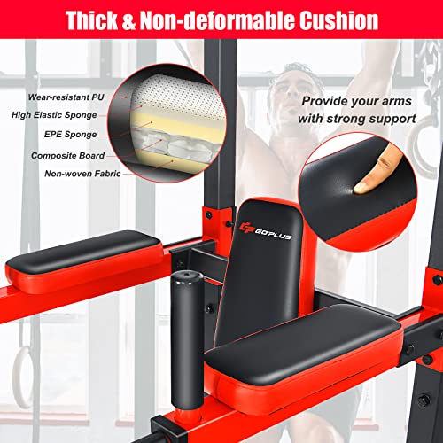 Goplus Power Tower Pull Up Bar Dip Station, Multi-function Dip Bars Stand Workout Equipment for Full-body Home Gym Fitness...
